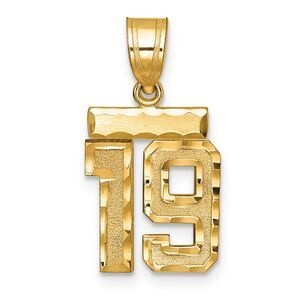14k Yellow Gold, Varsity Collection, Small D/C Pendant Number 19